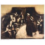 J.B. Vallely - SET DANCERS & MUSICIANS - Signed Limited Edition Print (11/50) - 14 x 17 inches -