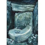 B. Flanagan - NEW GRANGE, INNER CHAMBERS - Oil on Board - 14 x 10 inches - Signed