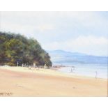 Pat Cowley - SUMMER TIME ON THE BEACH, DONEGAL - Oil on Canvas - 8 x 10 inches - Signed