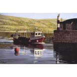 Keith Glasgow - FISHING BOAT, CARNLOUGH - Coloured Print - 12 x 18 inches - Unsigned