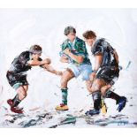 J.P. Neeson - IRELAND VERSUS THE ALL BLACKS - Oil on Board - 20 x 24 inches - Signed