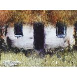 Jeff Rhind - OLD COTTAGE, WEST OF IRELAND - Oil on Board - 4.5 x 6 inches - Signed