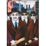 Graham Knuttel - THE BUILDERS - Coloured Print - 7 x 5 inches - Unsigned