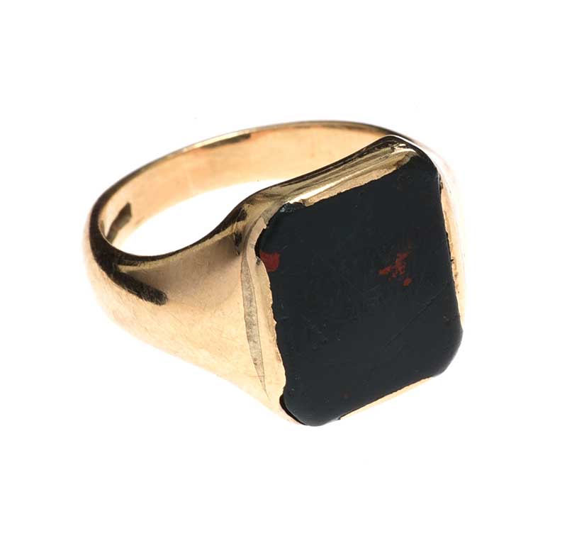 9CT GOLD SIGNET RING SET WITH BLOODSTONE - Image 2 of 3