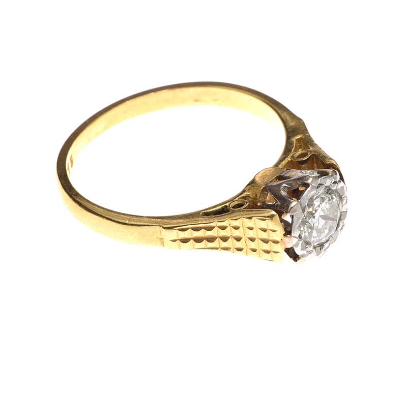 18CT GOLD DIAMOND SOLITAIRE RING - Image 2 of 3