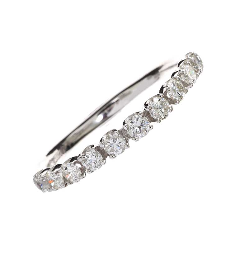 18CT WHITE GOLD HALF ETERNITY RING