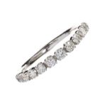 18CT WHITE GOLD HALF ETERNITY RING