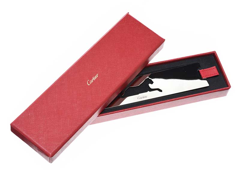 CARTIER STAINLESS STEEL BOOKMARK WITH PRESENTATION BOX