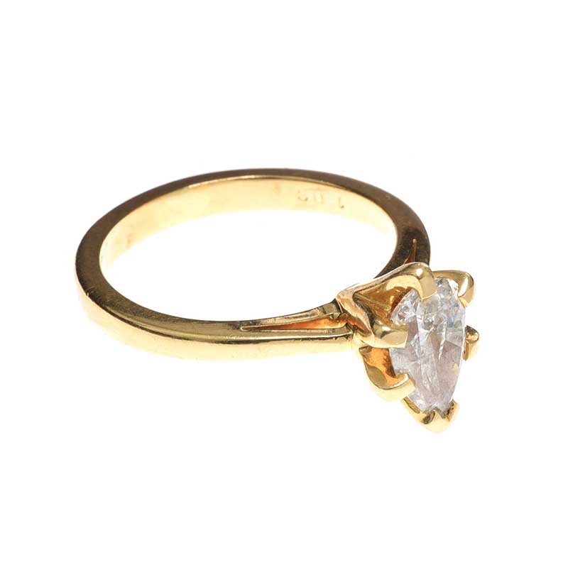 18CT GOLD DIAMOND SOLITAIRE RING - Image 2 of 3