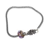 STERLING SILVER BRACELET WITH GLASS CHARM