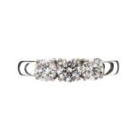 18CT WHITE GOLD THREE STONE DIAMOND RING