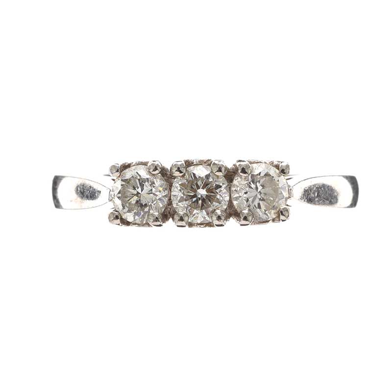 PLATINUM DIAMOND THREE STONE RING