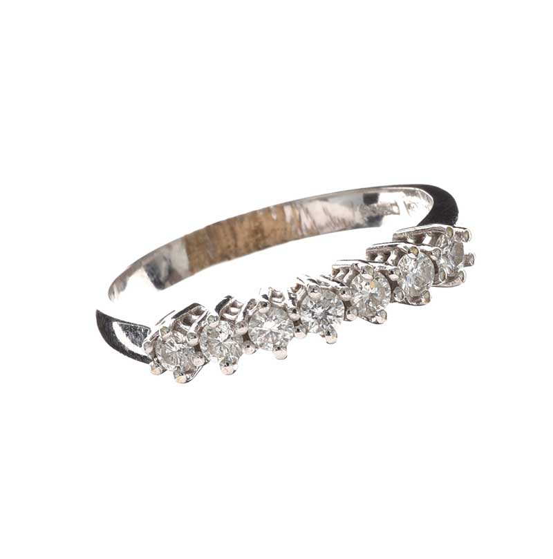 18CT WHITE GOLD HALF-ETERNITY DIAMOND RING