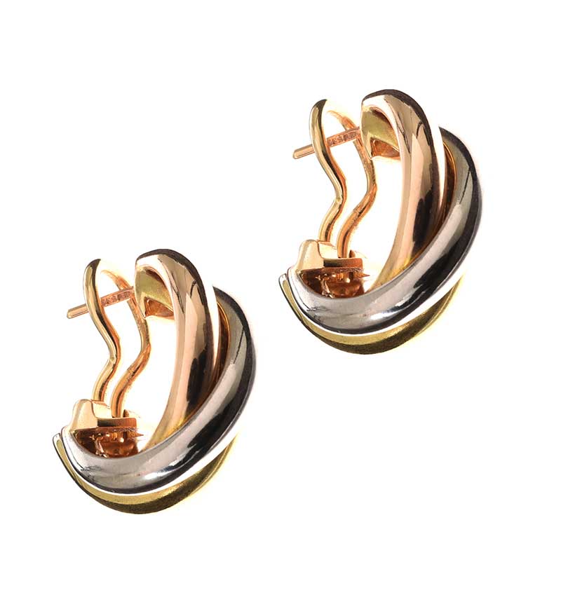 CARTIER 18CT GOLD TRINITY EARRINGS - Image 2 of 3