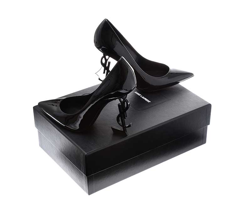 SAINT LAURENT BLACK OPYUM BLACK PATENT LEATHER PUMPS - Image 4 of 5