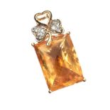 9CT GOLD CITRINE PENDANT