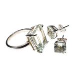 TIFFANY & CO STERLING SILVER AND PRASIOLITE JEWELLERY SUITE