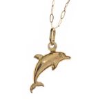 9CT GOLD DOLPHIN PENDANT AND CHAIN