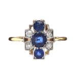 18CT GOLD SAPPHIRE AND DIAMOND RING