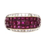 18CT GOLD RUBY AND DIAMOND RING BY ADLER