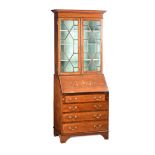 EDWARDIAN MAHOGANY BUREAU BOOKCASE