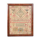 ROSEWOOD FRAMED SAMPLER 1838