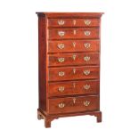 GEORGIAN MAHOGANY TALLBOY CHEST OF DRAWERS