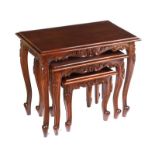 MAHOGANY NEST OF THREE TABLES