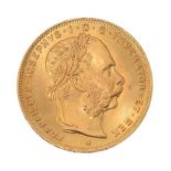 AUSTRIAN TWENTY FRANCS GOLD COIN 1892