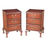 PAIR OF MAHOGANY BEDSIDE PEDESTALS