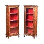 PAIR OF EARLY NINETEENTH CENTURY DUTCH MARQUETRY VITRINES
