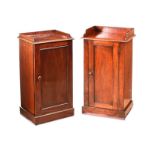 TWO VICTORIAN MAHOGANY BEDSIDE PEDESTALS