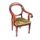 VICTORIAN BALLOON BACK ARMCHAIR