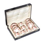 CASED ROYAL CROWN DERBY COFFEE SET