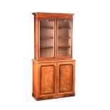 VICTORIAN MAHOGANY TWO DOOR BOOKCASE