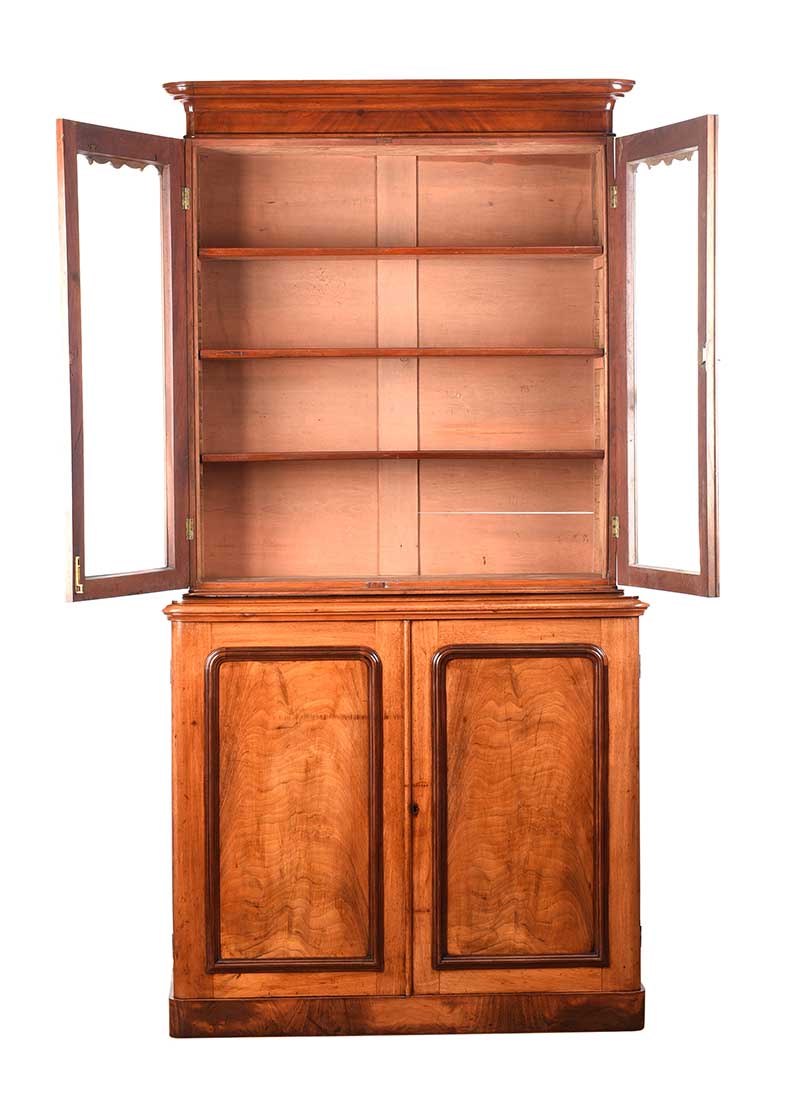 VICTORIAN MAHOGANY TWO DOOR BOOKCASE - Image 5 of 8