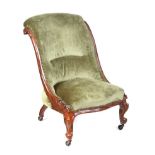 VICTORIAN ROSEWOOD SCROLL BACK CHAIR