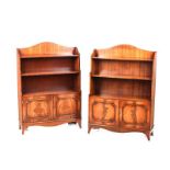 PAIR OF MAHOGANY OPEN BOOKCASES