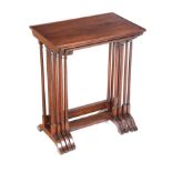 ANTIQUE MAHOGANY NEST OF FOUR TABLES