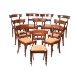 HARLEQUIN SET OF TEN WILLIAM IV DINING ROOM CHAIRS