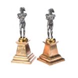 PAIR OF METAL & BRASS FIGURES