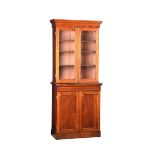 VICTORIAN MAHOGANY TWO DOOR BOOKCASE