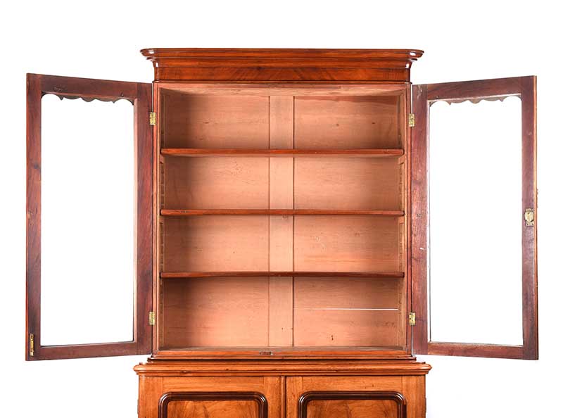 VICTORIAN MAHOGANY TWO DOOR BOOKCASE - Image 4 of 8