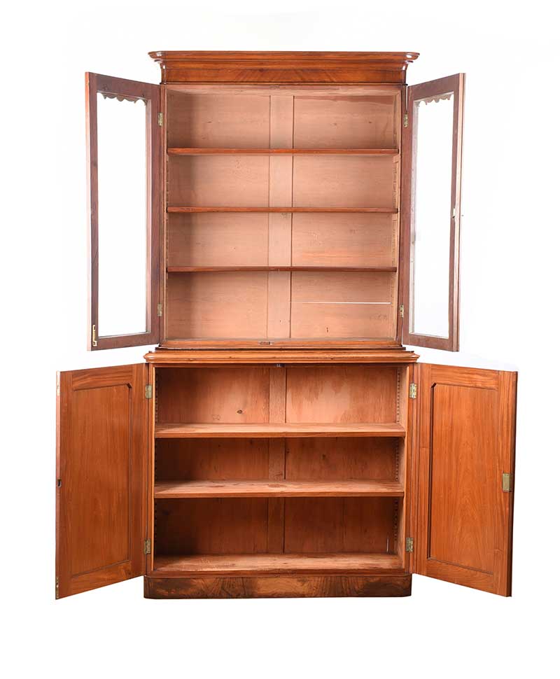 VICTORIAN MAHOGANY TWO DOOR BOOKCASE - Image 6 of 8