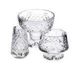 THREE PIECES OF WATERFORD GLASS