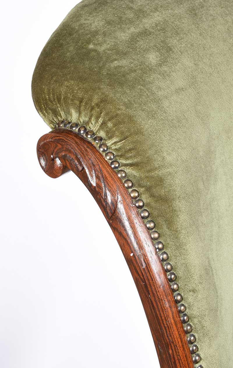 VICTORIAN ROSEWOOD SCROLL BACK CHAIR - Image 2 of 7