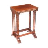 EDWARDIAN MAHOGANY INLAID NEST OF TABLES