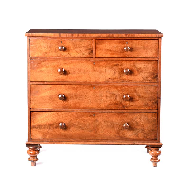 VICTORIAN MAHOGANY CHEST OF DRAWERS - Image 5 of 6