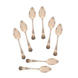 SET OF SIX SILVER SERVING SPOONS