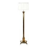 BRASS STANDARD LAMP & SHADE